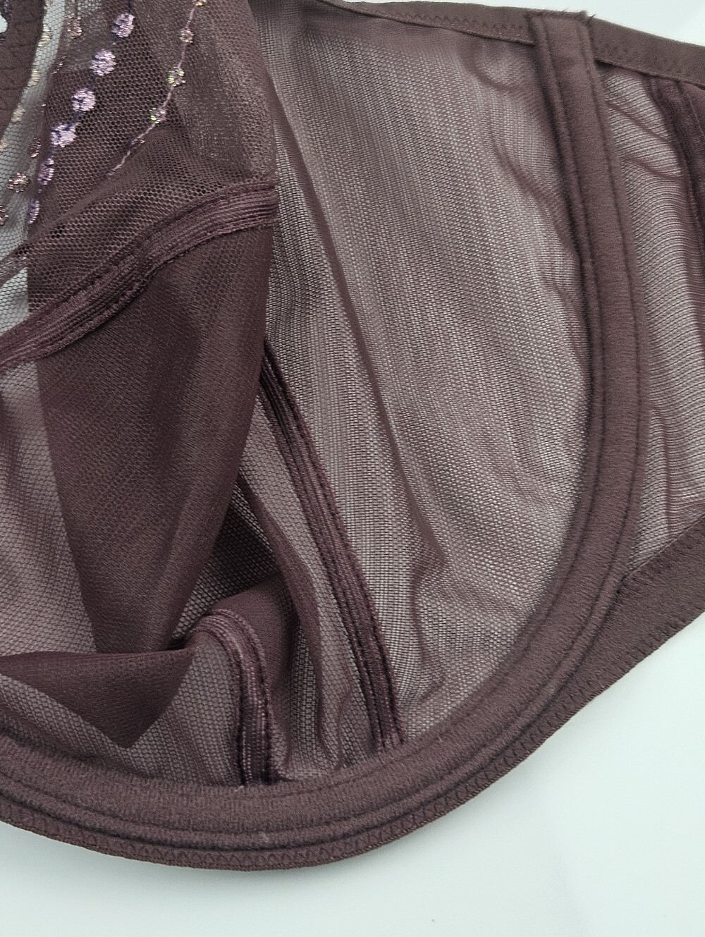 Elomi Matilda Sugerplum Plunge Mesh  Sheer Underwire Bra NWT Size 42J - Picture 8 of 15